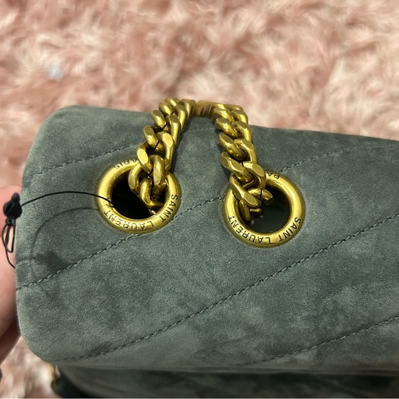 YSL NWt Medium Lou Matelassé Suede Shoulder bag - Picture 7 of 13